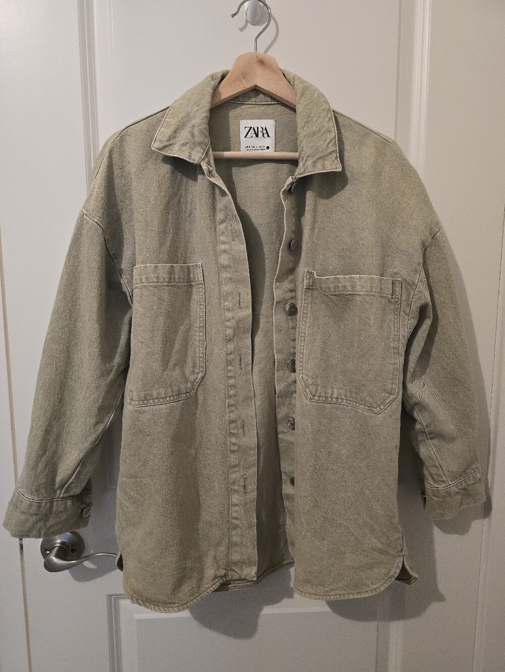 ZARA Faded Olive Utility Shirt Jacket